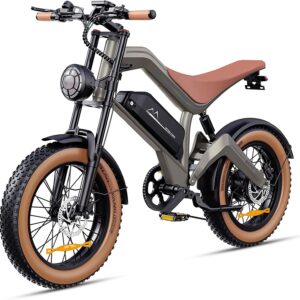 Men’s E Bike with 48 V 18.2 Ah Battery up to 161 km 25 km/h, Full Suspension Electric Bicycle for Adults, Hydraulic Brakes, 250 W Motor Ebike with LCD Display, NFC Card, 20 x 4.0 Inch Fat