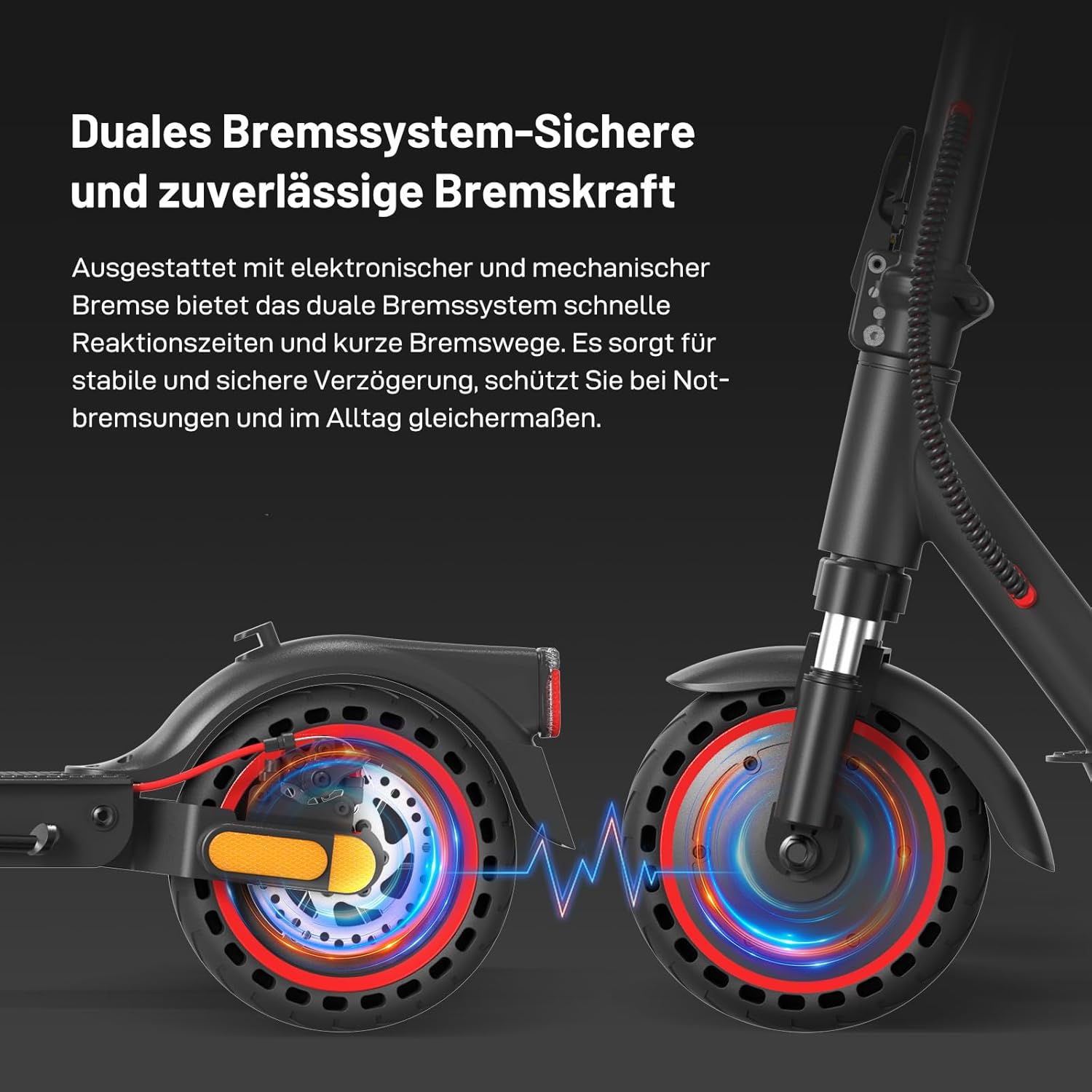 EVERCROSS EV85F/EV10K PRO E-Scooter mit Straßenzulassung (ABE), Faltbarer Elektroroller für Erwachsene mit APP - 400W Motor, 7,8/10,4 AH Batterie, Duales Brems, Zwei Stoßdämpfer – Bild 5