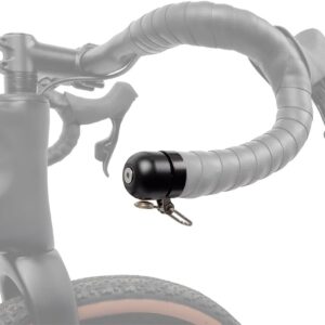 M-Wave Bella DBX 2in1 Bicycle Bell Handlebar Plug for Road Bike with Curved Handlebar, End Cap, Drop Bar 22.2mm, Bicycle Bell, Mini Bell Bella DBX Black