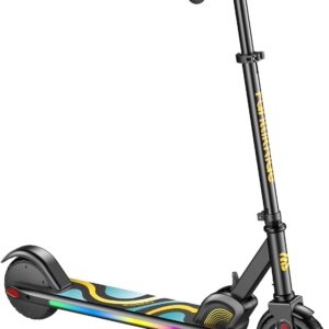 FanttikRide C9 Pro Elektroroller für Kinder 8-12 Jahren, Bunte Regenbogenlichter, 8/12/16 km/h, 8KM Reichweite, LED-Anzeige, Höhenverstellbar, Faltbar, für Jungen und Mädchen