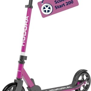 HUDORA Scooter Start 200, Sturdy Aluminium Scooter, Height-Adjustable & Foldable City Scooter, Children’s & Adult Scooter for up to 100 kg, Solid Scooter with Stand
