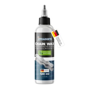 OH3 Fitgadgets Bicycle Chain Wax 120 ml – PTFE-free Wax Lubricant for Bicycle Chains – Reduces Friction & Wear – for E-Bike, Gravel, Mountain Bike & Road Bike – Made in Germany