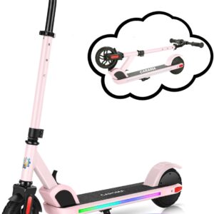 Caroma E Scooter Kinder von 8-12 Jahren,bis zu 16 km/h & 8 km,Elektroroller Kinder mit Bunte Leuchten, LED-Anzeige,Einstellbare Geschwindigkeit und Höhe,Leichter Faltbarer Elektroscooter