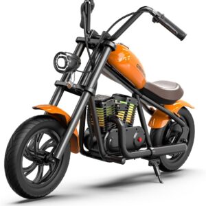 Hypergogo Challenger 12 Plus Electric Motorcycle Children, Children’s Motorcycle Plus with Colourful Ambient Light, Max. 16 km/h and 60 Minutes of Continuous Riding Time for Children/Teenagers
