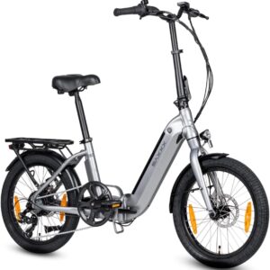 SAXXX Folding E-Bike, E-Bike, 20 Inch with 7 Speed Derailleur Gears, Electric Bicycle Adult with 36 V 11.4 Ah Battery, Disc Brakes, 90 km Long Range, Electric Bicycle 25 km/h for Men and Women