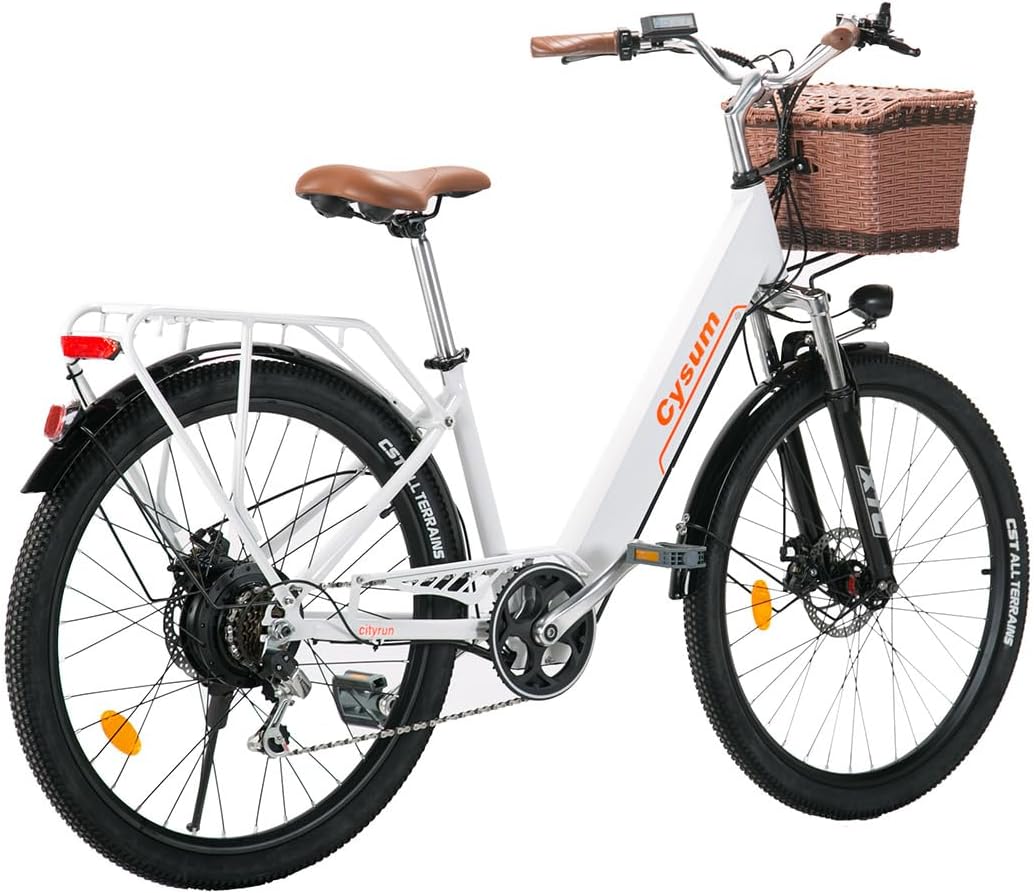cysum Cityrun Women's 26 Inch Electric Bike Electric Bike Electric Bike Adult 250W Motor 25KM/H Lithium Battery 36V 360WH Range 80km – Bild 2