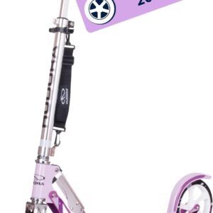 HUDORA BigWheel Scooter 205 – Sturdy Aluminium Scooter – Height-Adjustable & Foldable City Scooter – Children’s & Adult Scooter for up to 100 kg – Scooter with Stand