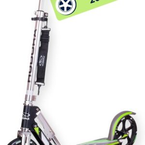 HUDORA BigWheel 205 Scooter – Sturdy Aluminium Scooter – Height Adjustable & Foldable City Scooter with Stand – Sporty Children’s & Adult Scooter for up to 100 kg