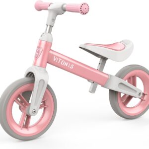VITONIS Balance Bike from 1.5-4 Years up to 25 kg, Steering Wheel and Saddle Height Adjustable, Steering Wheel Lock, Ultralight Children’s Balance Bike for Boys Girls