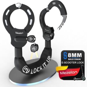 Mezelon E Scooter Lock 8 mm | Bicycle Lock | High Security Locks | Handcuff Lock | Heavy Duty Locks for E Scooter/Bicycle/E-Bike/Motorcycle