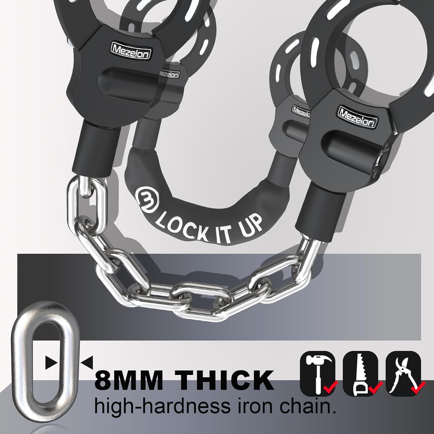 Mezelon E Scooter Lock 8 mm | Bicycle Lock | High Security Locks | Handcuff Lock | Heavy Duty Locks for E Scooter/Bicycle/E-Bike/Motorcycle – Bild 4