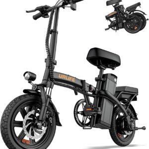 URLIFE E-Bike Klapprad 14″, 48V 7.5Ah Austauschbarem Akku für Lange Reichweite bis 60KM, Elektrofahrrad 250W Motor, 3 Fahrmodi, Sitzhöhe Verstellbar, Falt-Pedelec ebike für Herren Damen
