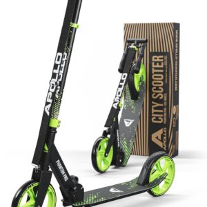 Apollo Phantom Pro City Scooter with XXL Wheels – Folding Height-Adjustable City Push Scooter for Adults and Children