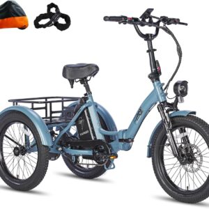 Fafrees F20 Mate Electric Tricycle for Adults, E Bike Folding Bike 20 x 3.0 Inches, E-Bike 3 Wheel Loads 48 V 65 Nm, Senior Electric Tricycle Hydraulic Brakes, Load 180 kg