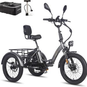 Fafrees F20 Mate E Bike Tricycle for Adults 48 V Approval [Official] Men’s E Bike Women, Electric Bicycle 3 Wheels 65 N.m, Electric Tricycle 20 Inches, Ebike Load Bicycle IPX5, Bicycle Fat Bike 180 kg