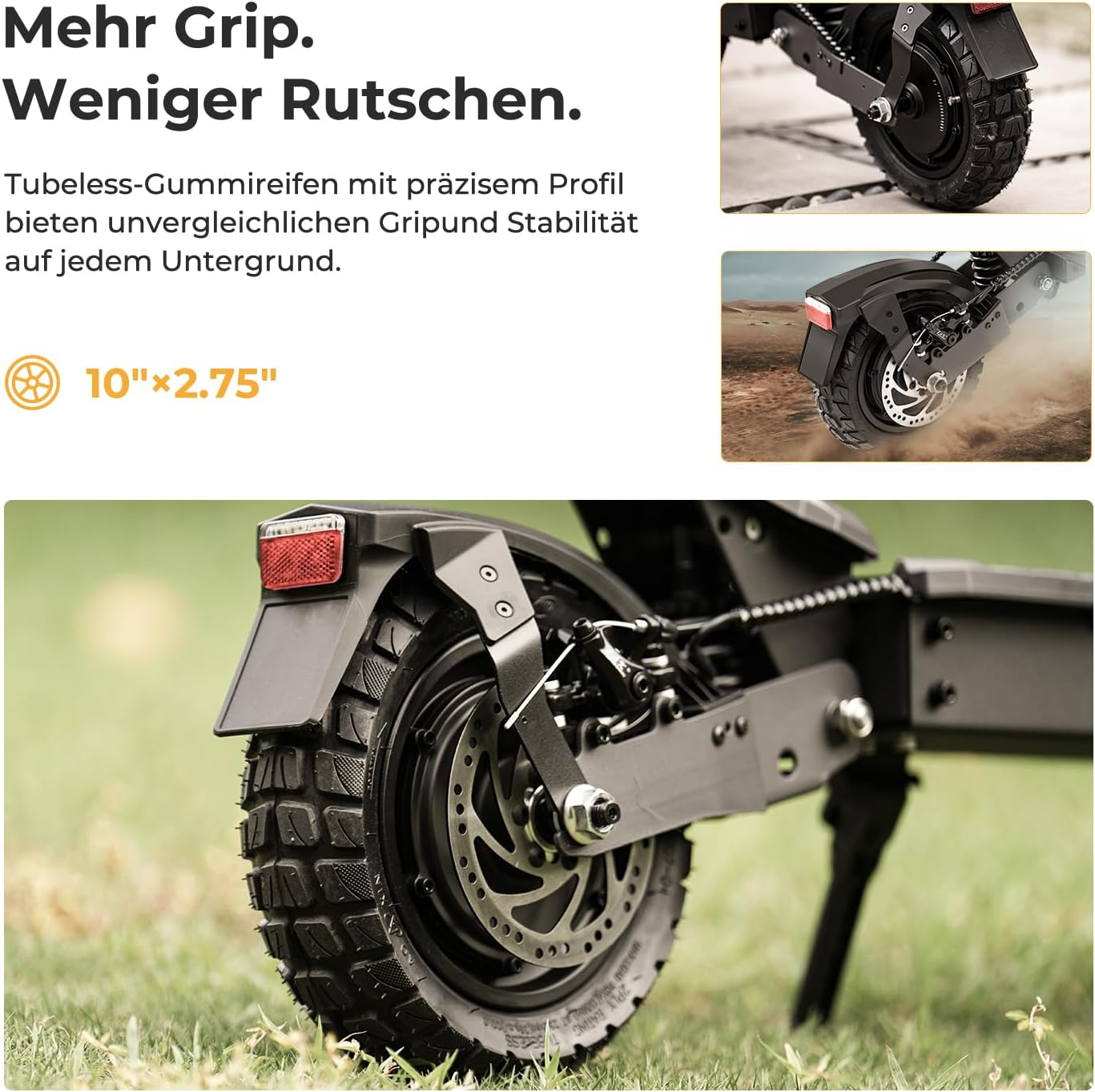 Ausom L1 E-Scooter mit Straßenzulassung (ABE), 70-90km Reichweite, 500W Motor, Max.20 km/h, Faltbarer Offroad Elektroroller für Erwachsene mit Duale Schwingarmdämpfer, Dual-Disc-Bremsen – Bild 7