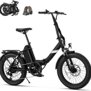 Touroll S3/S3 Pro E-Bike Klapprad mit 1296Wh Akku bis 65km/195km Reichweite, 20“x3.0“ Fat Tire Elektrofahrrad Herren Damen, 250W Motor mit 50Nm Drehmoment, Ebike mit Gepäckträger, StVZO Konfor