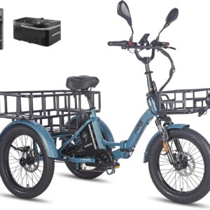 Fafrees Tricycle e Bike F20 Mate, Upgrade 2025 E-Bike 3 Wheel 48 V 21 Ah Battery, E Bike Folding Bike 20 x 3.0 Inch, 65 N.m Electric Tricycle Loads for Adults