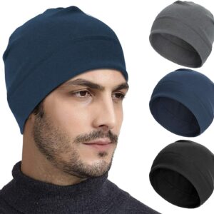 Zouwel Pack of 3 Cycling Hat Under Helmet, Windproof Cycling Hat, Polyester Running Hat for Men and Women, Winter Warm Thin Hat