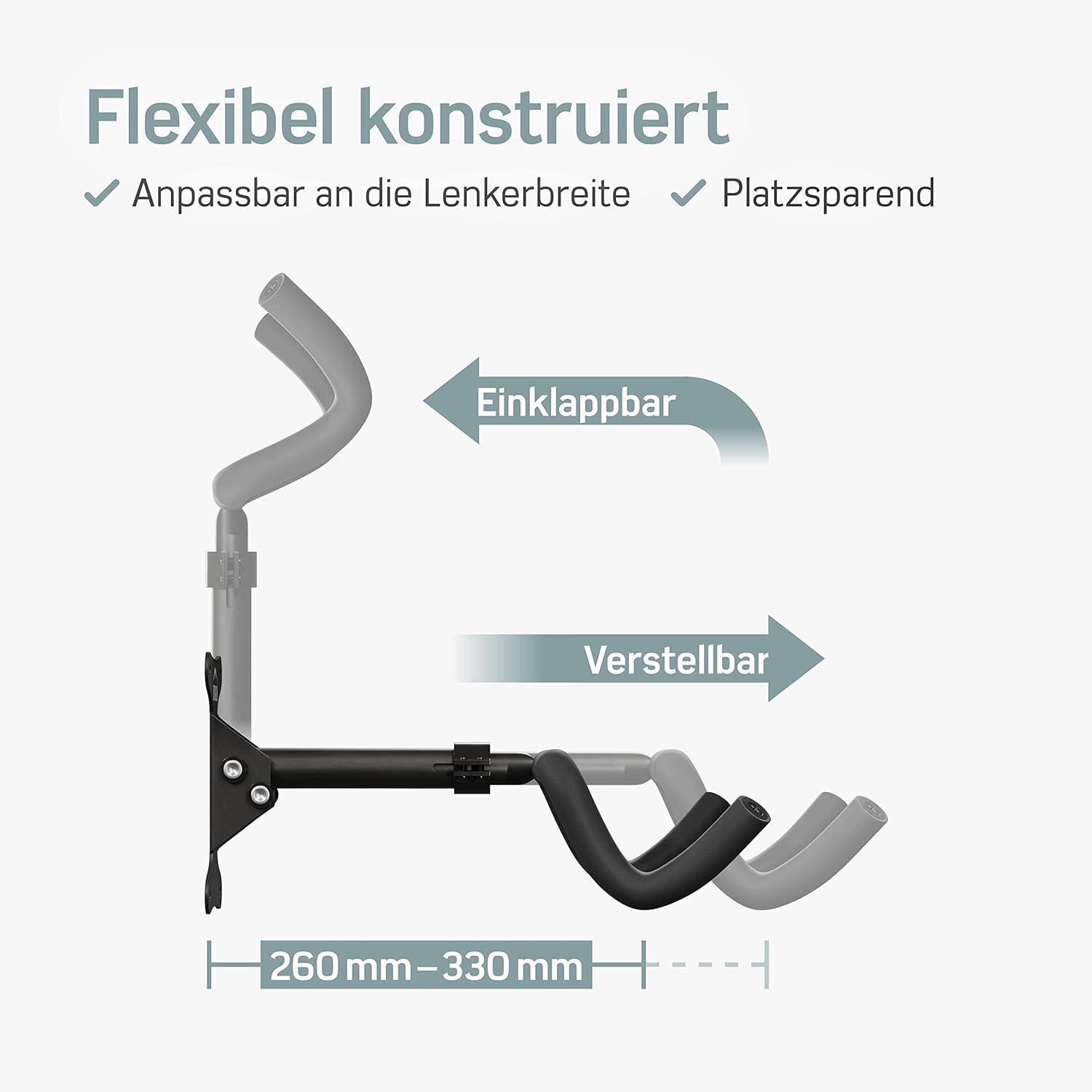 Borgen Bicycle Wall Mount with Adjustable Angle and Wall Distance, Foldable, for Mountain Bikes/Road Bikes, Extra Soft Padding, up to 20 kg – Bild 5