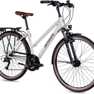 Airtracks Women’s Trekking Bike 28 Inch TR.2820L Trekking Bike 24-Speed Shimano Acera RD-T3000 Derailleur Gears White Matt – Frame Heights 48 cm 52 cm – Model Year 2026