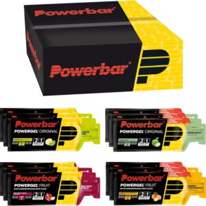 Powerbar – PowerGel Multiflavour Box – 12x41g – High Carb Energy Gels – 2:1 Carbohydrate Ratio – Sodium