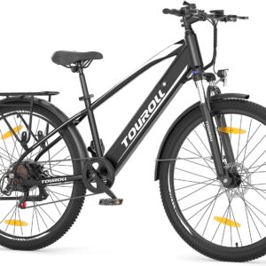 Touroll J1 ST/J2 27,5″ E Bike, Elektrofahrrad Trekkingrad E-Bike Herren Damen mit 561.6Wh Akku,100km, 250W Motor, E-Fahrrad mit 7-Gang-Getriebe, Pedelec Citybike EBike für Erwachsene