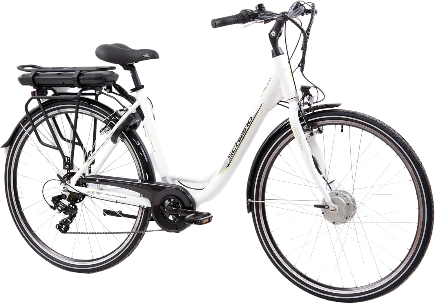 F.LLI Schiano E-Moon, E Bike für die Stadt, 36V 14.5Ah Abnehmbarer Akku, Motor 250W 40Nm, City Ebike für Herren und Damen