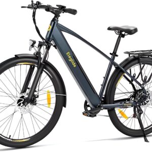 Eleglide E-Bike, T1 Electric Bicycle 27.5 Inch Trekking Electric City Bike with 13Ah Battery, 100 km Long Range, 250 W Motor, 7 Speed Electric Mountain Bike for Men and Women, Double Disc Brakes
