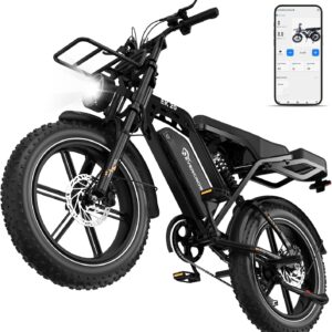 EVERCROSS Electric Bicycle for Adults, 250 W E Bike, 16 Inch x 2.0/20 Inch x 4.0 Fat Tyres, up to 25 km/H & 60-100 km Range, 36 V/48 V Removable Battery, Mountain Snow Electric Off-Road Bicycle