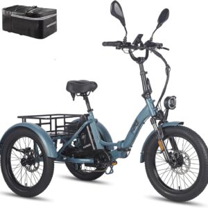 Fafrees F20 Mate E-Bike Tricycle Road Legal [Official] Women’s Ebike Men 180 kg, Fat Electric Bicycle 48 V, Electric Bicycle 3 Wheels for Adults