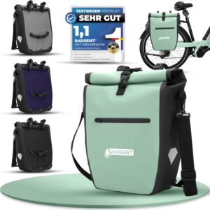 RADGEIST Bicycle Bag for Pannier Rack – Bag for Bicycle Pannier Rack – Pannier Rack Bag Waterproof & Shoulder Bag – Bicycle Bag with Reflectors