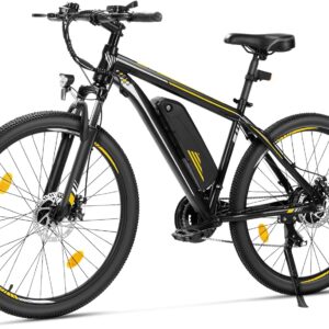 Touroll U1 E-Bikes, 26/29 Zoll E Bike Herren Damen mit Abnehmbarer 36V 13Ah Akku, 250W Motor MTB, E-Mountainbike mit 21 Gang, Elektrofahrrad Reichweite über 65KM, CST Off-Road-Reifen