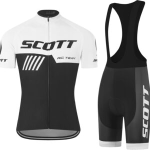 Road Bike Jersey Short Sleeve Men’s Set Cycling Clothing Men with 5D Gel Padding Cycling Jersey with 5 Pockets Summer