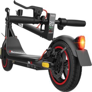 E-Scooter with Road Approval for Adults, Max 30 km Range, Max 500 W ABE Foldable Electric Scooter with 10 Inch Pneumatic Tyres, 120 kg Load, Ideal for City Commuters, Smart App