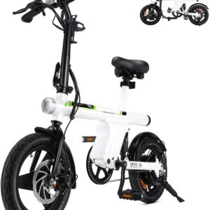 Finbike 26 Inch E Bike for Adults, 7-Speed Electric Bicycles with Removable 36 V 10.4 Ah Battery, 25 km/h and 55 Miles Range, EBike for Men and Women, Electric Bike with Shelves, Car Lights