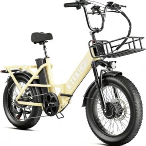 D20PRO Adult Electric Bicycle is Equipped with Single and Dual 36V 20A/42.4Ah Removable Batteries, 20 x 3.0 Inch Wide Tires, and Hydraulic Brakes