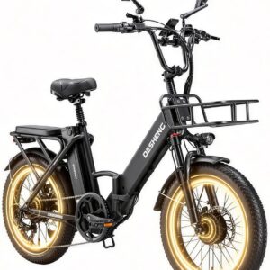 D20PRO Adult Electric Bicycle is Equipped with Single and Dual 36V 20A/42.4Ah Removable Batteries, 20 x 3.0 Inch Wide Tires, and Hydraulic Brakes