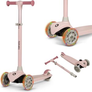 LIONELO Jessy Premium Tricycle Children’s Scooter with LED Wheels for Children 3 Years up to 50 kg, Height Adjustment and Non-Slip Platform, Foldable Children’s Scooter. Children’s Scooter from