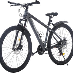 LSLIFE 24/26/27.5/29 Inch Mountain Bike 21 Speeds Bicycle Lightweight Aluminium Frame Bicycle for Adults Men Women Locking Suspension Fork, Double Disc Brake