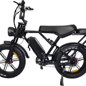 OUXI H9 E-Bike 20 Inch Fatbike Electric Bicycle Pedelec, 250 W Motor 60 Nm, 48 V 15 Ah Battery 60 km, Hydraulic Disc Brakes, Full Suspension, Front and Rear Pannier Rack with Indicator
