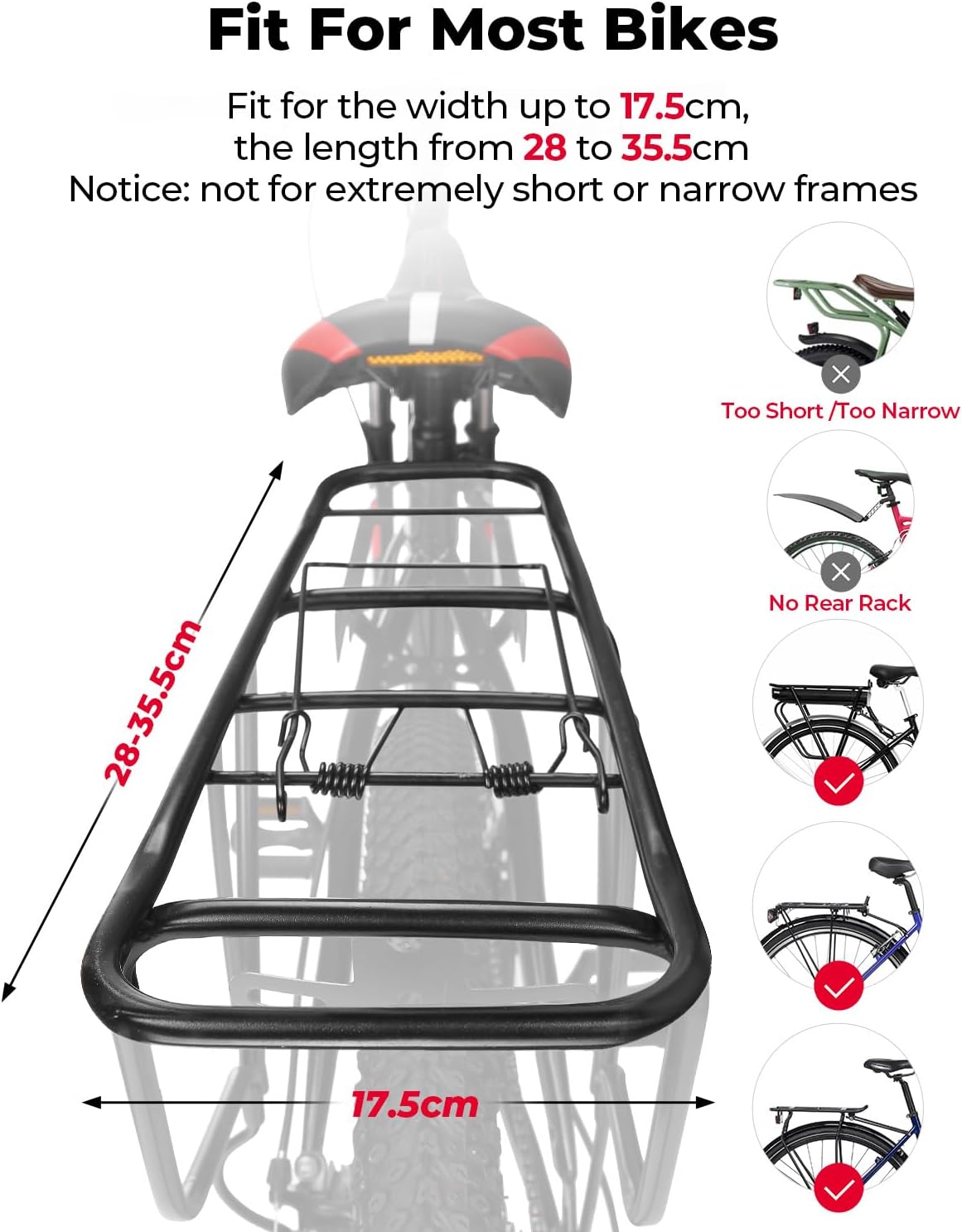 KEMIMOTO 2-in-1 Bicycle Rear Pannier Rack Bag - 8L Water Resistant Pannier Rack Bag for Commuter & Short Trips with Shoulder Strap, Carry Handle & Multiple Compartments – Bild 6