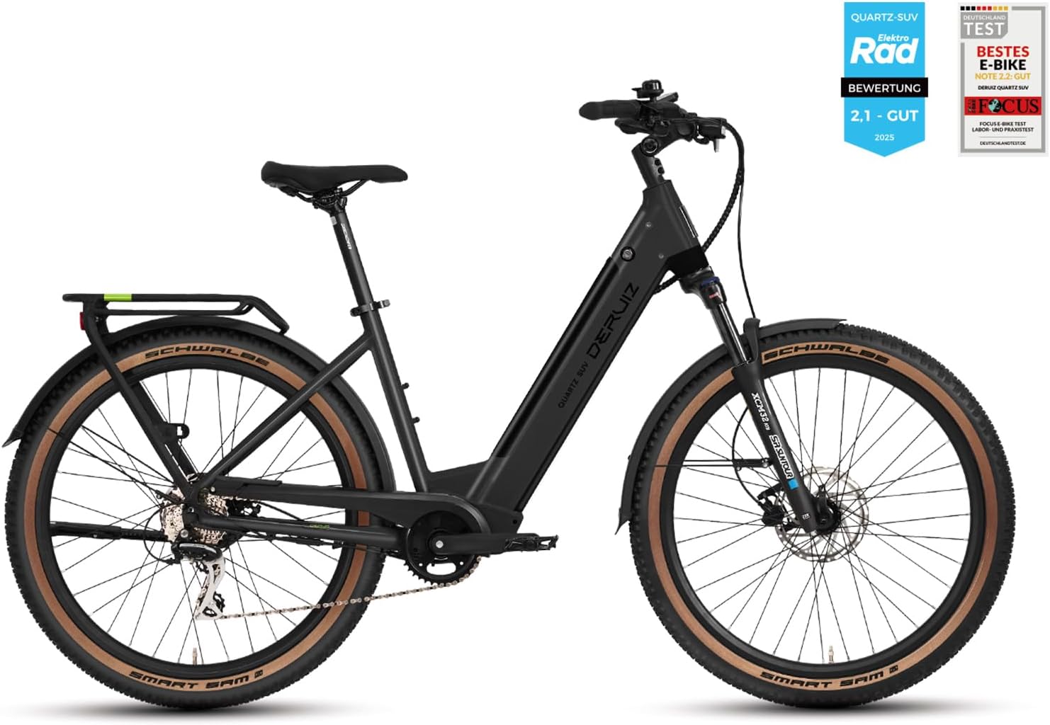 DERUIZ Quartz SUV E-Bike 27.5 Inch E-Mountain Bike with 644Wh Battery, 250W 55Nm Motor, Hydraulic Brakes, 8-Speed Derailleur, RH 46 cm Offroad & City Electric Bicycle for Men and Women, Max 150 km – Bild 9