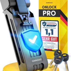 Onlock Pro Folding Lock 85 cm Theft-Proof – Bicycle Lock High Security – Robust & Compact Bicycle Lock Folding Lock with Bracket – Bicycle Lock Ideal for E-Bike