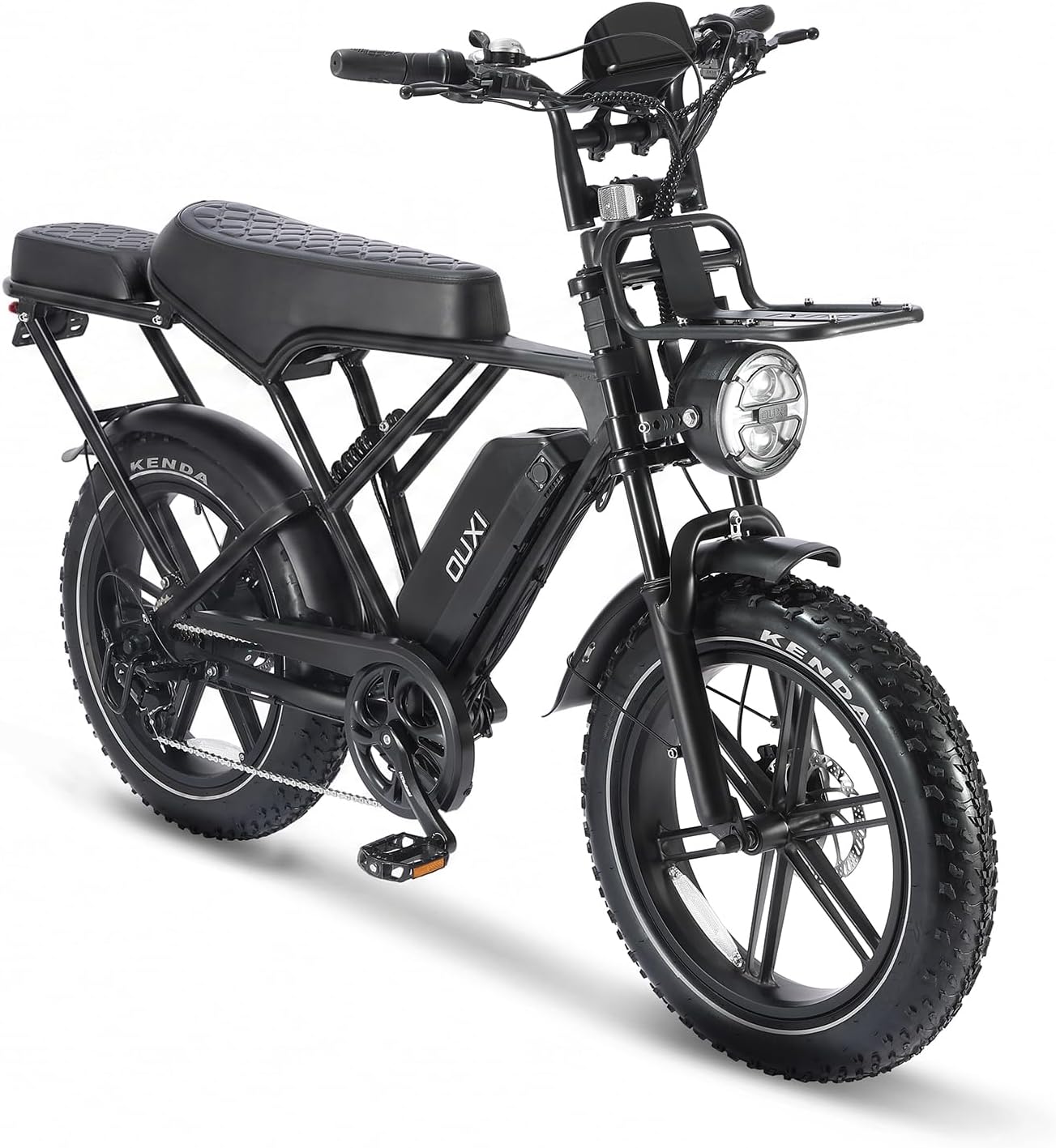 OUXI H9 E-Bike 20 Inch Fatbike Electric Bicycle Pedelec, 250 W Motor 60 Nm, 48 V 15 Ah Battery 60 km, Hydraulic Disc Brakes, Full Suspension, Front and Rear Pannier Rack with Indicator – Bild 9