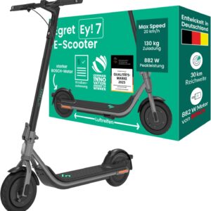 Egret Ey! 7 & 3 E Scooter mit Straßenzulassung, Elektroscooter, Luftreifen, 30 km Reichweite, App-Steuerung