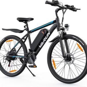 VARUN E Bike, 26/24 Inch E-Mountain Bike Men Women with 48/36V Battery, 21/1 Gear, Aluminium Frame, Range 40-80 Km, Ebike for Adults and Teenagers
