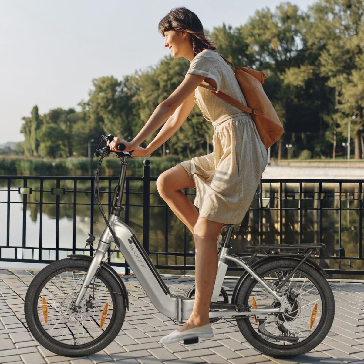 SAXXX Folding E-Bike, E-Bike, 20 Inch with 7 Speed Derailleur Gears, Electric Bicycle Adult with 36 V 11.4 Ah Battery, Disc Brakes, 90 km Long Range, Electric Bicycle 25 km/h for Men and Women – Bild 9