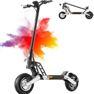 TODIMART E Scooter with Road Legal, Range up to 65-85 km, Maximum Load 150 kg Off-Road Tyres, 10 Inch Foldable Portable Electric Scooter G2 ABE/X5S (Double Motors)