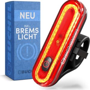 Büchel Bicycle Rear Light LED I Rechargeable I StVZO Approved I Rear Light Bicycle Rear Light Ebike Bicycle Rear Light LED